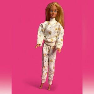 1970’s Vintage Clone Barbie Flannel Pajama Set floral